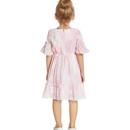 Peppermint Kids Peach Over Dyed Full Sleeves Dress image 2