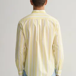 GANT Yellow Cotton Regular Fit Striped Shirt image 2