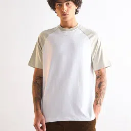 The Bear House Beige Cotton Oversized Solid T-Shirt-image-17