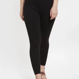 Gracit Black & Peach Mid Rise Leggings - Pack Of 3 image 2