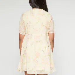 AND girl Cream Floral Print Dress image 2