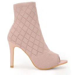 Truffle Collection Women's Nude Peeptoe Boots image 2
