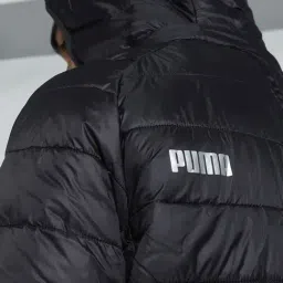 Puma Black Slim Fit Logo Printed Hooded Jacket image 4