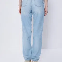 Cover Story Blue Distressed Regular Fit Mid Rise Jeans image 2