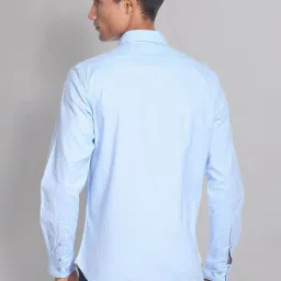 AD by Arvind Light Blue Slim Fit Shirt image 2
