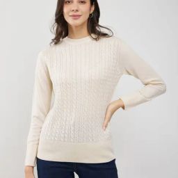 Fablestreet White Acrylic Regular Fit Sweater-picture-31