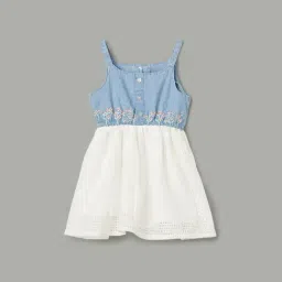 Juniors by Lifestyle Blue Embroidery Regular Fit Dress-picture-22