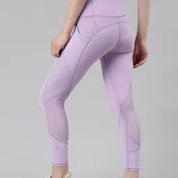 Enamor Purple Self Pattern Sports Leggings image 2