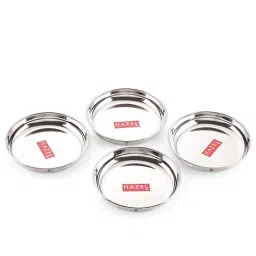 HAZEL Silver Stainless Steel Serving Plates (0.65 L) - Set of 4 image 2