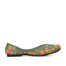 Desi Colour Women's Bottle Green Ethnic Juttis image 2