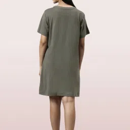 Enamor Grey Cotton Graphic Print Sleep Tee image 2