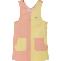 Elle Kids Orange Color Block Dress-image-33
