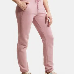 Jockey U110 Women's Super Combed Cotton Rich Fleece Relaxed Fit Trackpants With Zipper Pockets image 2