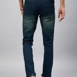 Club York Blue & Green Regular Fit Lightly Washed Jeans image 2