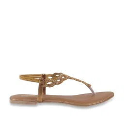 Walkway Women's Antic Gold T-Strap Sandals image 2