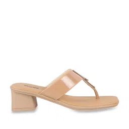 Walkway Women's Beige T-Strap Sandals image 2