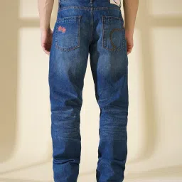 Being Human Blue Cotton Relaxed Fit Solid Jeans image 2