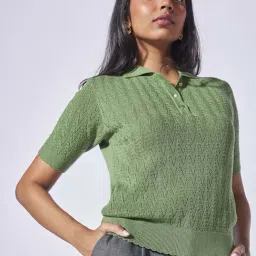 The Label Life Green Cotton Embroidered Top-picture-11