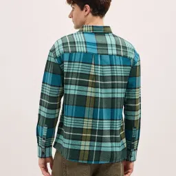 The Bear House Green Cotton Relaxed Checks Casual Shirt image 2