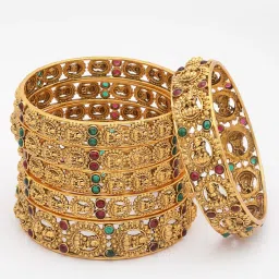 Panash Gold Plated 24 CT Handcrafted Antique Set of 6 Bangles image 2