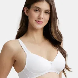 Jockey Fe35 White Wirefree Padded Full Coverage T-Shirt Bra With Broad Fabric Straps image 2