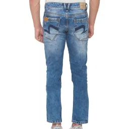 Spykar Mid Blue Cotton Skinny Fit Distressed Jeans image 2