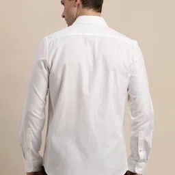Turtle White Cotton Slim Fit Dobby Shirt image 2