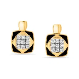 Mia by Tanishq 18k Yellow Gold Abstract Glimmer Diamond Stud Earrings for Women-picture-12