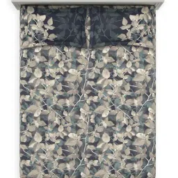 DDecor Blue Cotton 145TC Printed Bedsheet with 2 Pillow Cover image 3