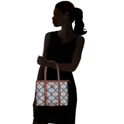 zouk Womens Multicoloured Printed Office Shoulder Bag for 15.6 Inch Laptop image 2