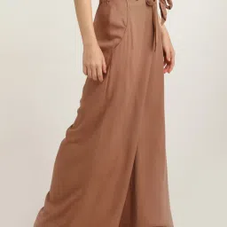 Zink London Brown Regular Fit High Rise Pants image 3