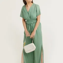 Zink London Green Regular Fit High Rise Pants image 4