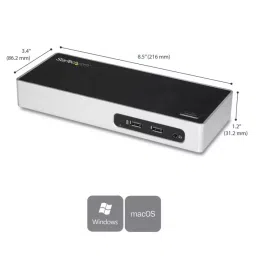 StarTech.com Dual Monitor USB 3.0 Docking Station with DVI HDMI - 6 x USB Ports USB C, DK30ADD image 3