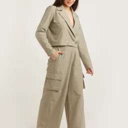 Zink London Grey Regular Fit High Rise Pants image 4