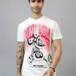 Free Authority White Regular Fit Printed T-Shirt-image-2