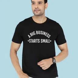 NOBLE HUSTLE Men Typography Printed Round Neck Cotton T-shirt-picture-29