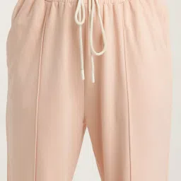 zink london zink Z Light Pink Cotton Regular Fit High Rise Pants image 5