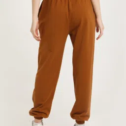 zink london zink Z Brown Cotton Regular Fit High Rise Joggers image 2