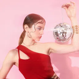 Athena Red Solid Cut Out Top image 1