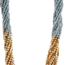 Bamboo Tree Jewels Grey & Gold-Toned Metal Handcrafted Necklace image 3