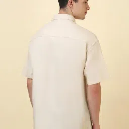 Allen Solly Beige Cotton Relaxed Fit Texture Shirt image 2