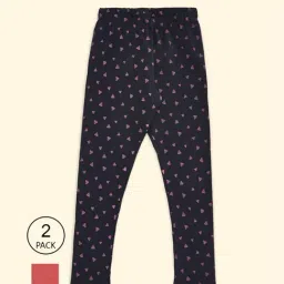 Pantaloons Junior Peach & Navy Printed Leggings (Pack of 2)-picture-13