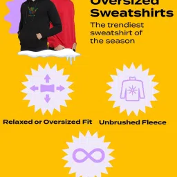 Bewakoof Black Graphic Print Oversized Sweatshirt image 5