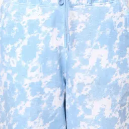 R&B Light Blue Cotton Tie-dye Regular Fit High Rise Joggers image 5