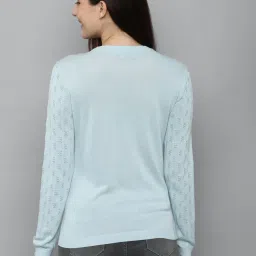 Allen Solly Light Blue Self Design Top image 2