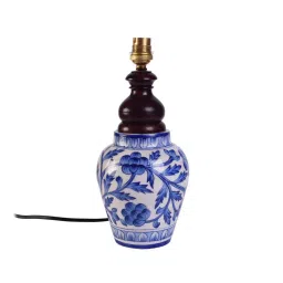 Unravel India Off-White & Blue Ceramic Table Lamp - Set of 1 image 4