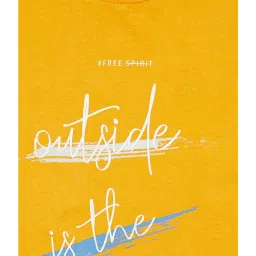 Octave Kids Mustard Cotton Printed T-Shirt image 3