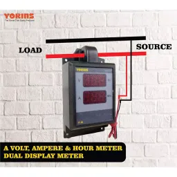 Yokins Digital Volt-Amp Meter Rectangle Black 90-500 V AC Voltage Range for Electrical Panel & Submersible Panel Testing, YW-AVA image 4