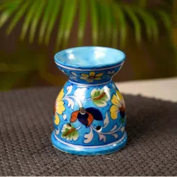 Unravel India Blue Ceramic Aroma Diffuser - Set of 1 image 1