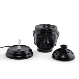 Unravel India Black Ceramic Diffuser with LED- Set of 1 image 2